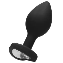Ouch! Plug Bijou Anal silicone Heart Noir 6 x 2.8 cm